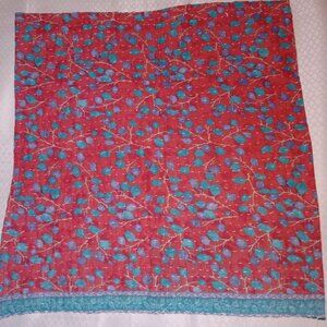 Kantha Designer Dish Towel Pink Teal/Forest Green Reversible Oversized DT5.